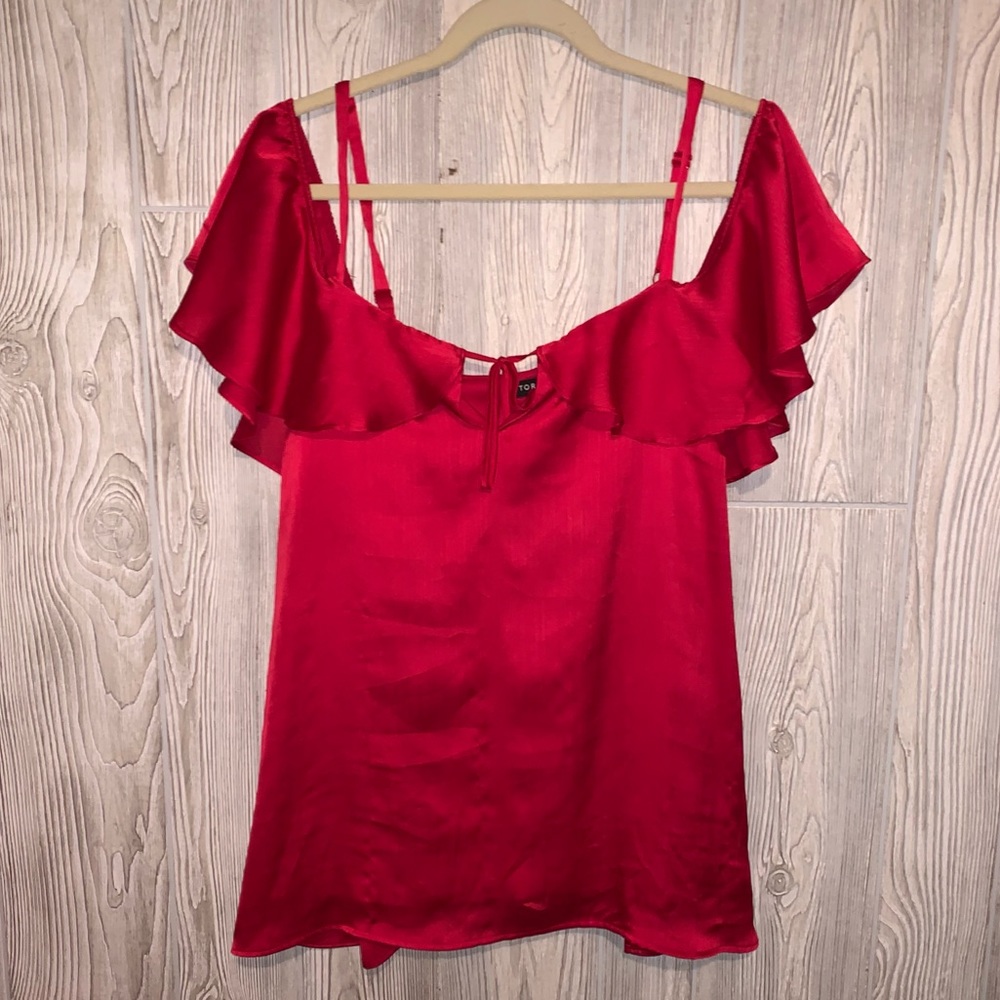 Torrid rich red off the shoulder blouse tank top
